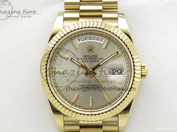 1218 Day-Date 40mm 228239 BP New Dial Version 904 YG Silver Stick Markers Dial on YG President Bracelet A Sophisticated 2807